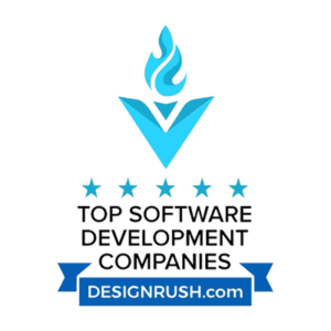 Badge received from Designrush as an top software development companies